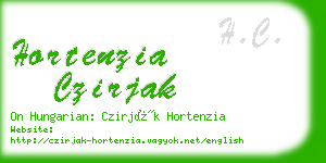 hortenzia czirjak business card